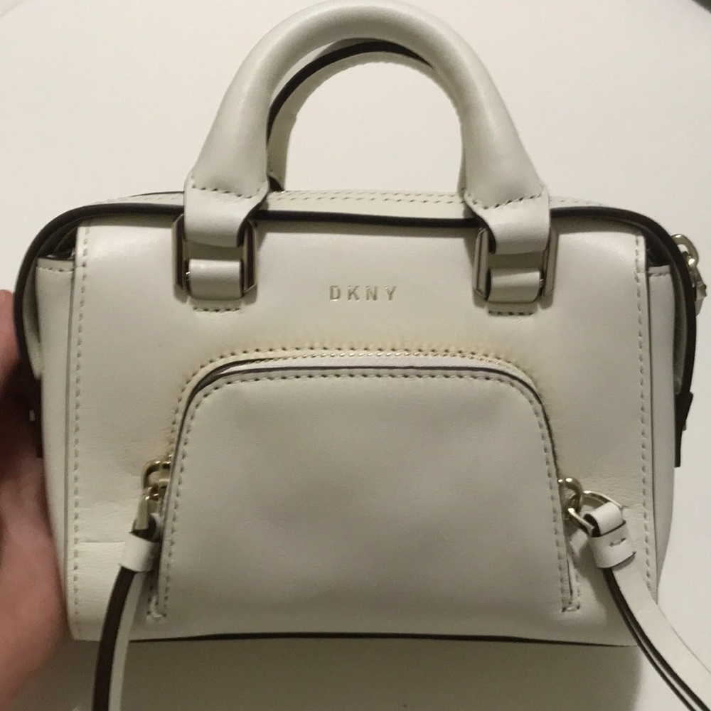 DKNY Authentic Mini Satchel Bag Cream NWT $248 - Picture 2 of 8